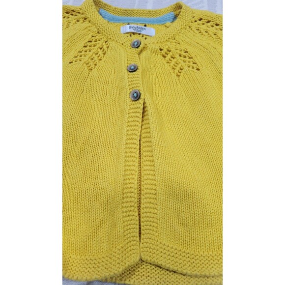 Baby Boden Yellow Pointelle Knit Cardigan (12–18 Months) - Picture 3 of 4